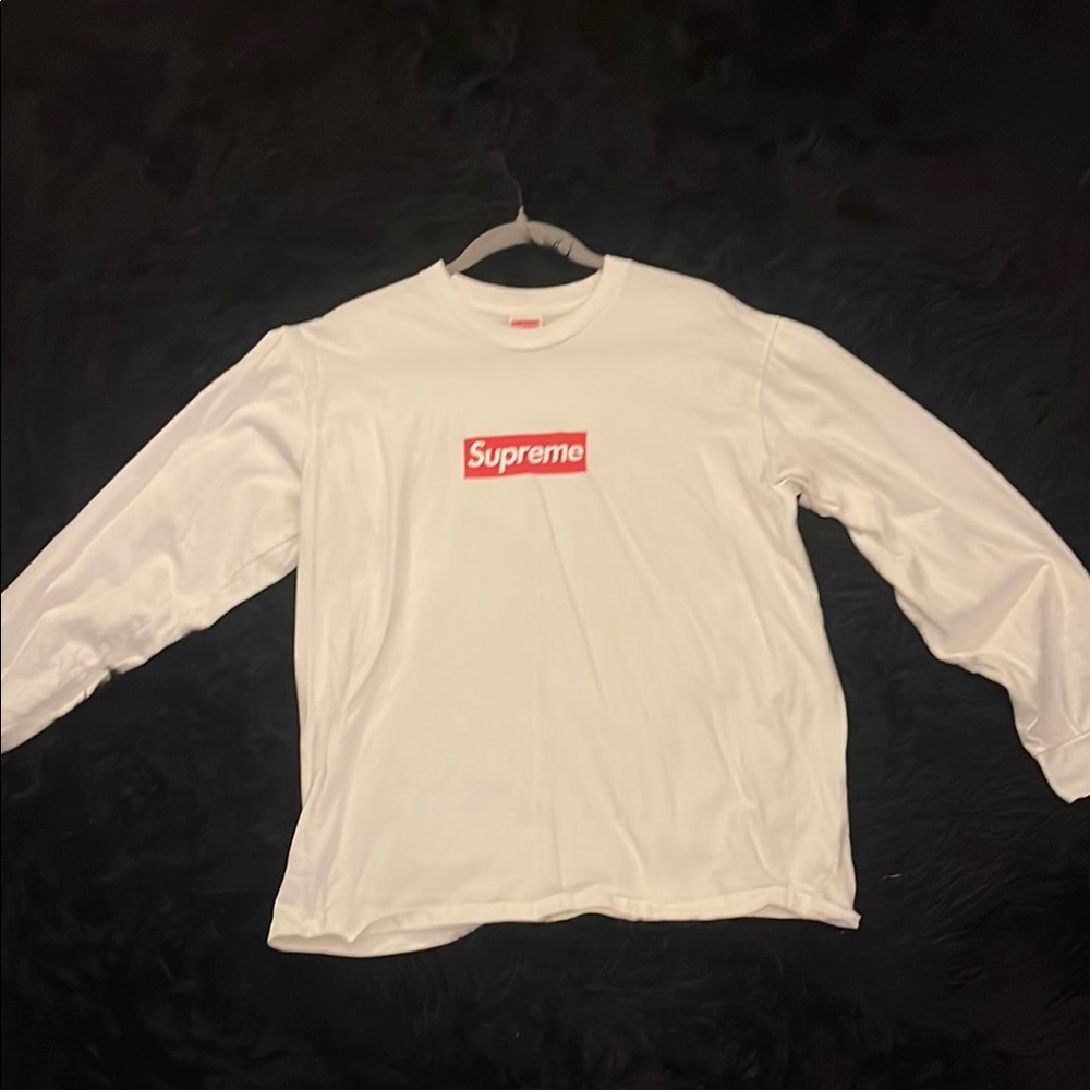 Supreme White Long Sleeve Shirt
